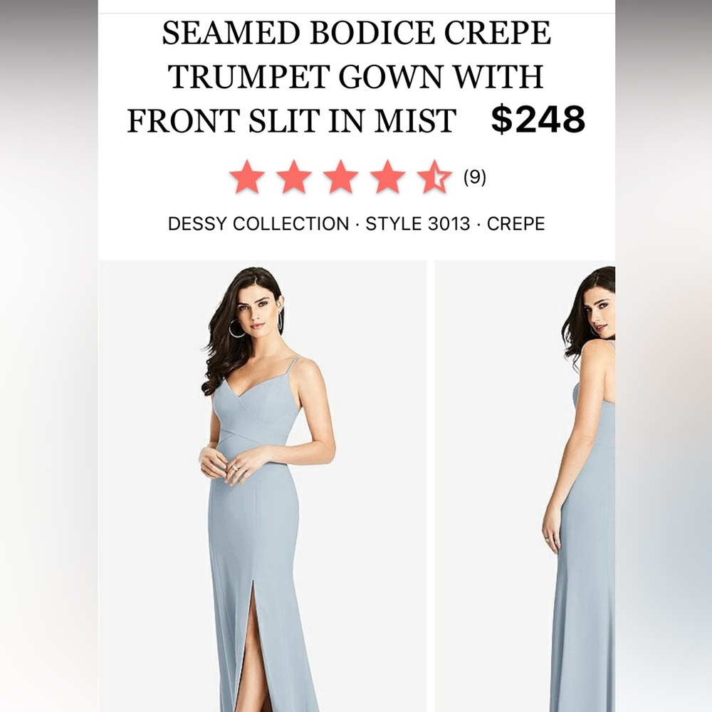DESSY COLLECTION bridesmaid gown in mist